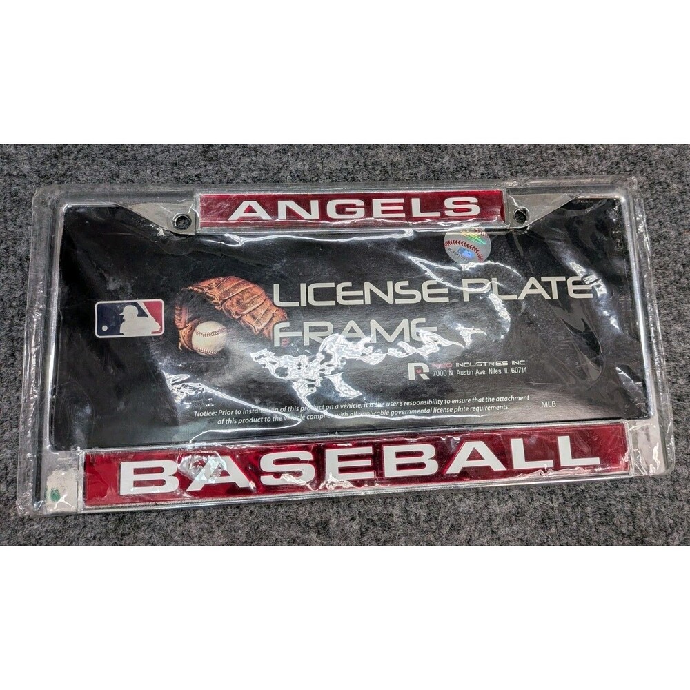Los Angeles Angels MLB License Plate Frame Rico Chrome Red Baseball New NOS